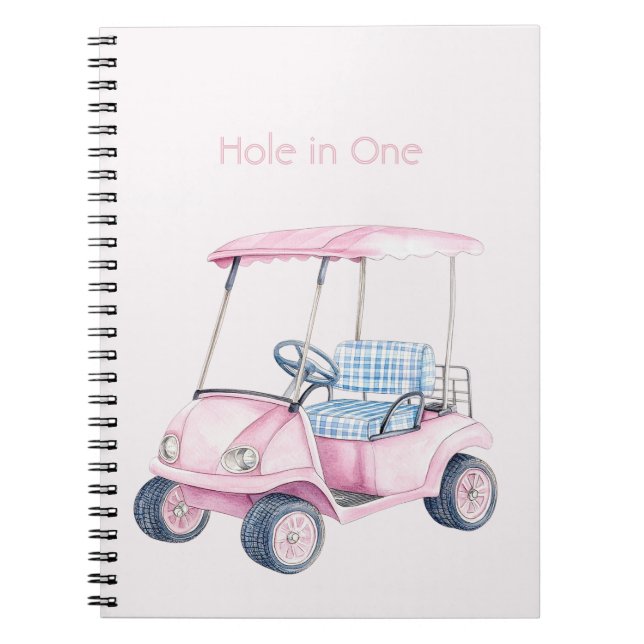 Cuaderno Carrito de Golf Rosa (Frente)