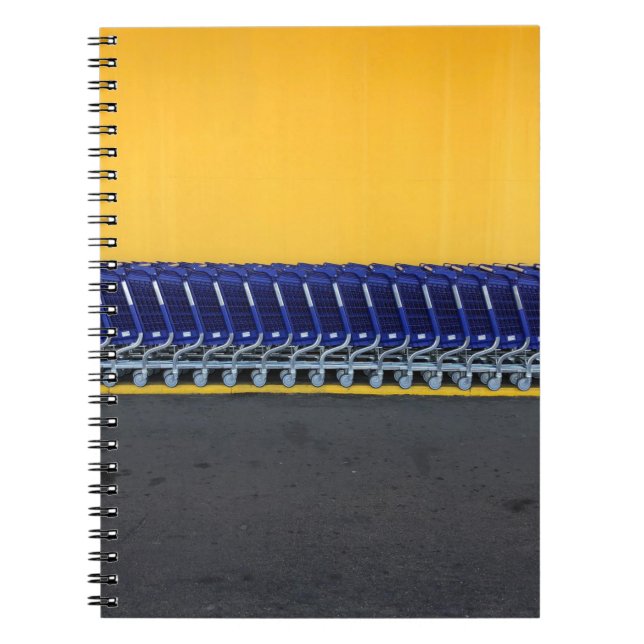 Cuaderno Carritos de compras azules organizados (Frente)