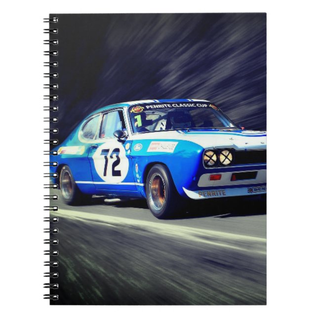 Cuaderno Carro de carreras azules (Frente)