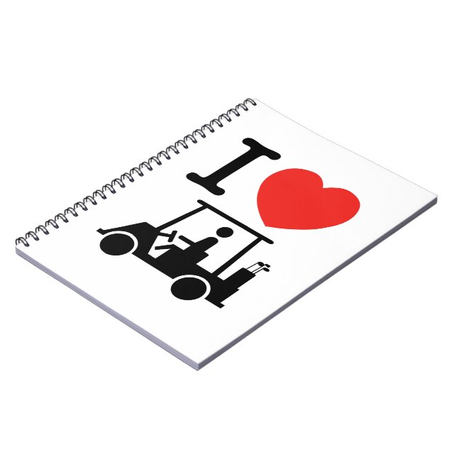 Cuaderno Carro de golf I Heart (Love) (Lado Izquierdo)
