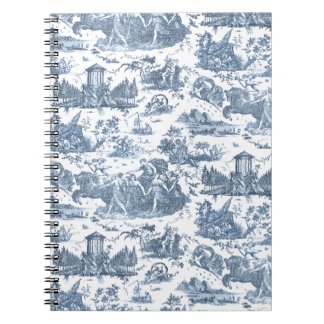 Cuaderno Carro francés vintage de la tela del alba de Jouy-