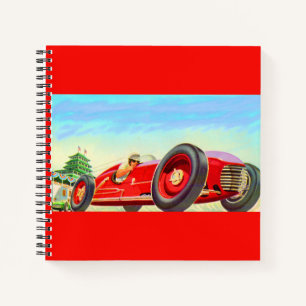 Cuaderno Carro rojo de carreras de 1950