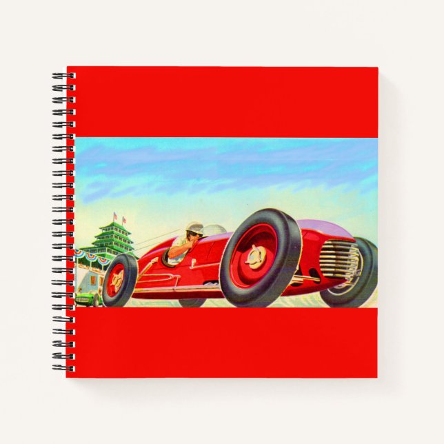 Cuaderno Carro rojo de carreras de 1950 (Anverso)