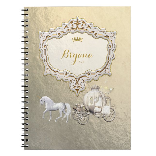 Cuaderno Carruaje de cuento de hadas de la princesa real do (Frente)