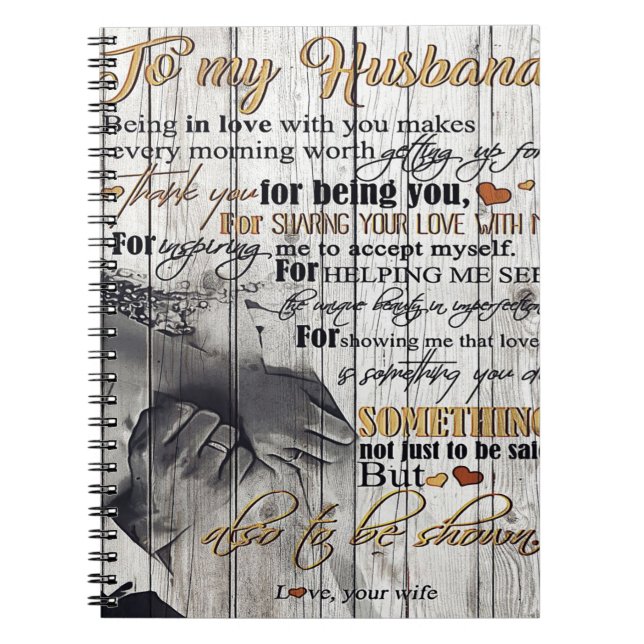 Cuaderno Carta A Mi Esposo, Bonito Cita Regalo (Frente)