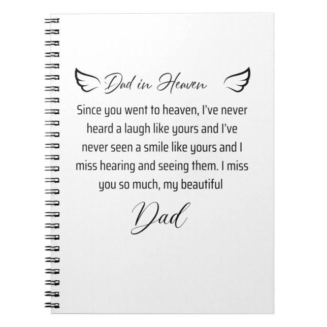 Cuaderno Carta a mi padre en el cielo  (Frente)