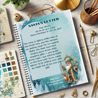 Cuaderno Carta de Navidad Personalizada de un Reno del Polo