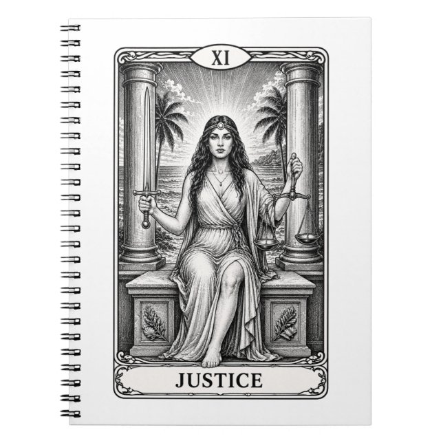 Cuaderno - Carta de Tarot Justicia (Frente)