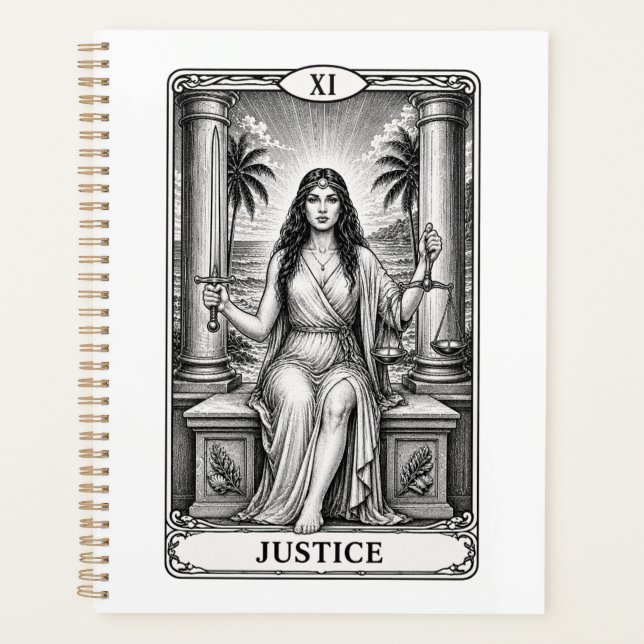 Cuaderno - Carta de Tarot Justicia (Anverso)