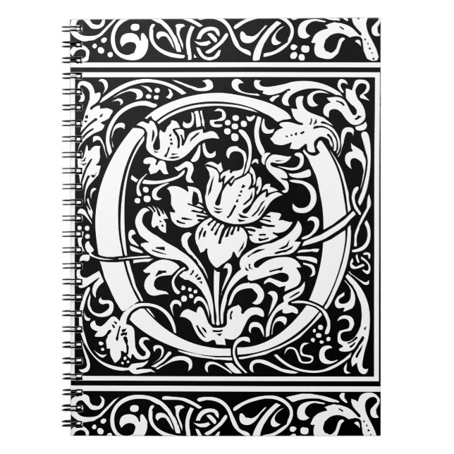 Cuaderno Carta O Monograma Medieval Art Nouveau (Frente)