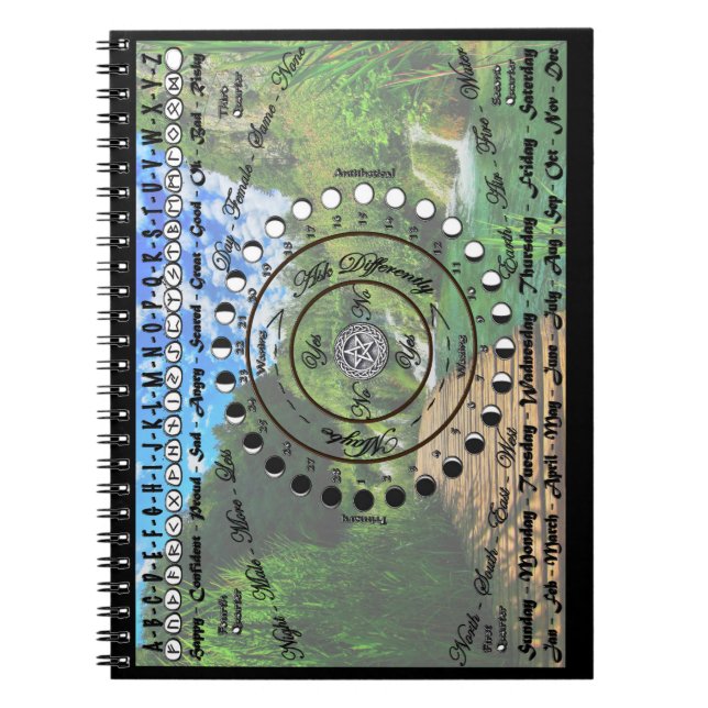 Cuaderno Carta pagana del péndulo de Wiccan (Frente)