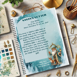 Cuaderno Carta personalizada de Papá Noel del reno del Polo