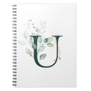 Cuaderno Carta T Eucalyptus y equipo portátil monogramado d