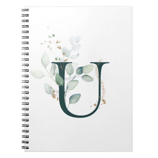 Cuaderno Carta T Eucalyptus y equipo portátil monogramado d (Frente)