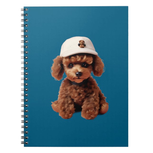 Cuaderno Cartapacio de Caniche en Taza Blanca (Frente)