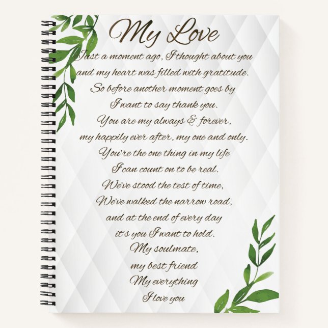 Cuaderno Cartas a mi futuro esposo (Anverso)