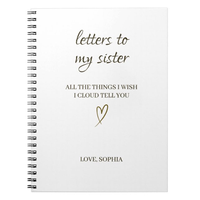 Cuaderno Cartas a mi hermana – Carta personalizada (Frente)