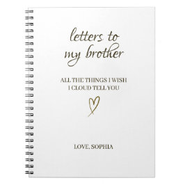 Cuaderno Cartas a mi hermano - Carta personalizada