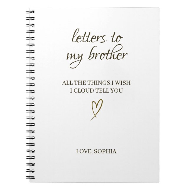 Cuaderno Cartas a mi hermano - Carta personalizada (Frente)