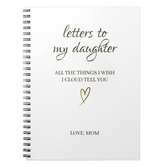 Cuaderno Cartas a mi hija - Carta personalizada (Frente)