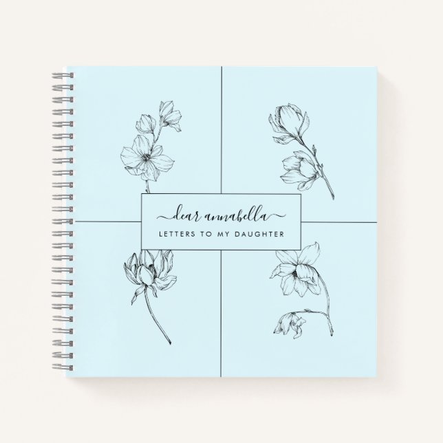 Cuaderno Cartas a mi hija flores simples modernas (Anverso)