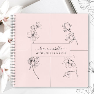 Cuaderno Cartas a mi hija flores simples modernas