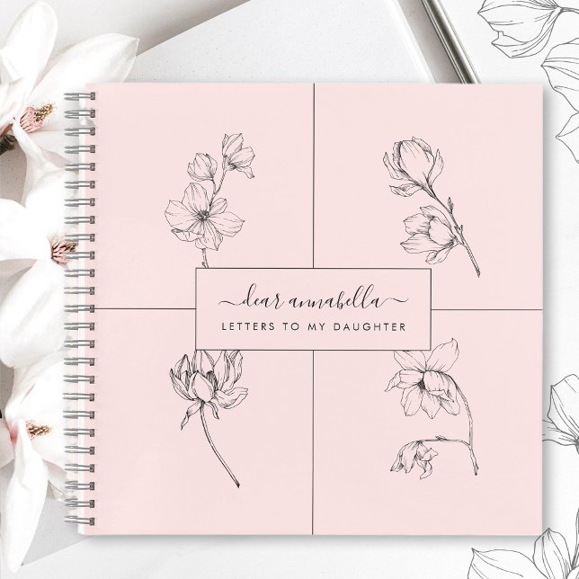 Cuaderno Cartas a mi hija flores simples modernas (Letters to my daughter modern simple flowers notebook)