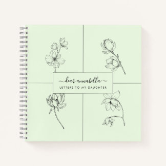Cuaderno Cartas a mi hija flores simples modernas