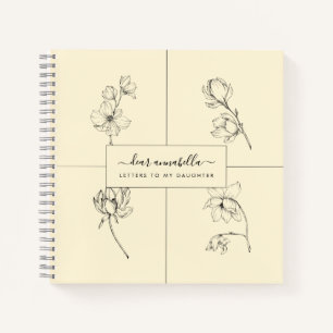Cuaderno Cartas a mi hija flores simples modernas