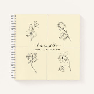 Cuaderno Cartas a mi hija flores simples modernas