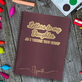 Cuaderno Cartas a mi hija Maroon Keepsake Memory