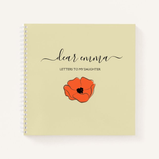 Cuaderno Cartas A Mi Hija | Memoria Keepsake simple (Anverso)