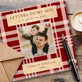 Cuaderno Cartas a mi hijo Buffalo Plaid Faux Wood Photo