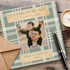 Cuaderno Cartas a mi hijo Buffalo Plaid Faux Wood Photo