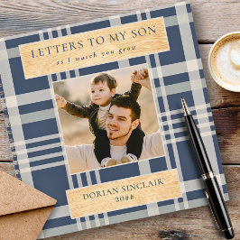 Cuaderno Cartas a mi hijo Buffalo Plaid Faux Wood Photo