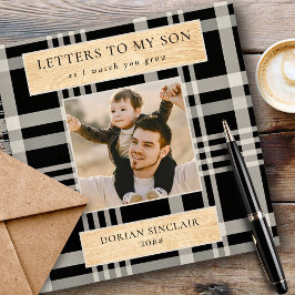 Cuaderno Cartas a mi hijo Buffalo Plaid Faux Wood Photo