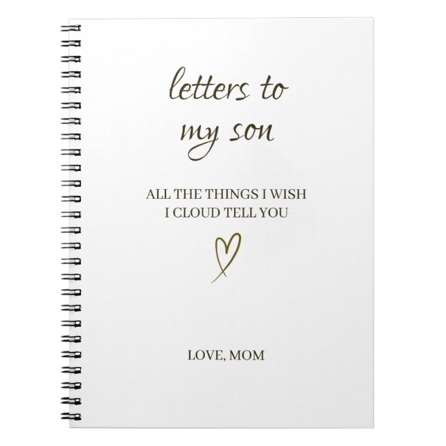 Cuaderno Cartas a mi hijo – Carta personalizada (Frente)