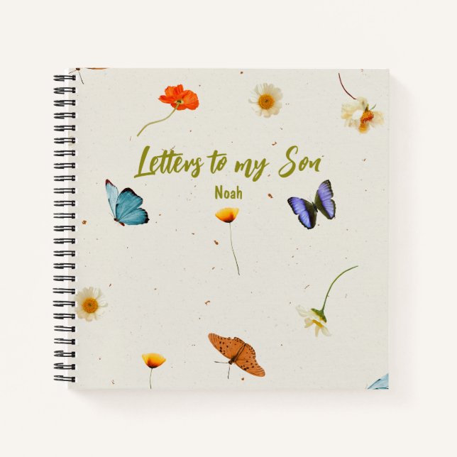 Cuaderno Cartas A Mi Hijo | Keepsake Floral Memory Journal (Anverso)