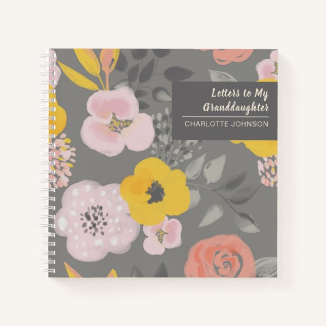 Cuaderno Cartas a mi nieta Flores Keepsake (Anverso)
