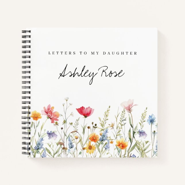 Cuaderno Cartas de Acuarela de Flores Silvestres a Mi Hija (Anverso)