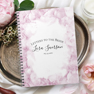 Cuaderno Cartas de color de agua rosada de Hydrangea a la n