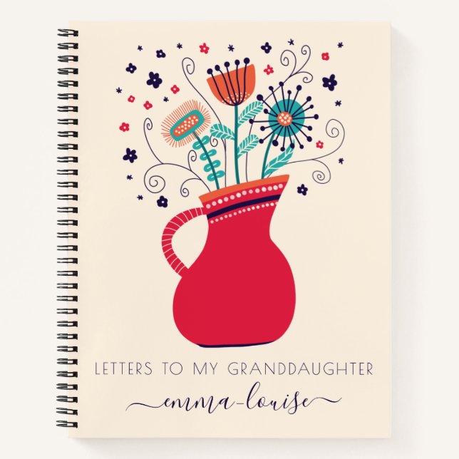 Cuaderno Cartas de flores silvestres a mi nieta Keepsake (Anverso)