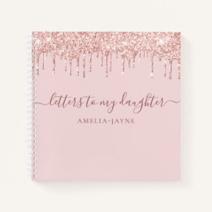 Cuaderno Cartas de Purpurina rosado a mi hija Keepsake