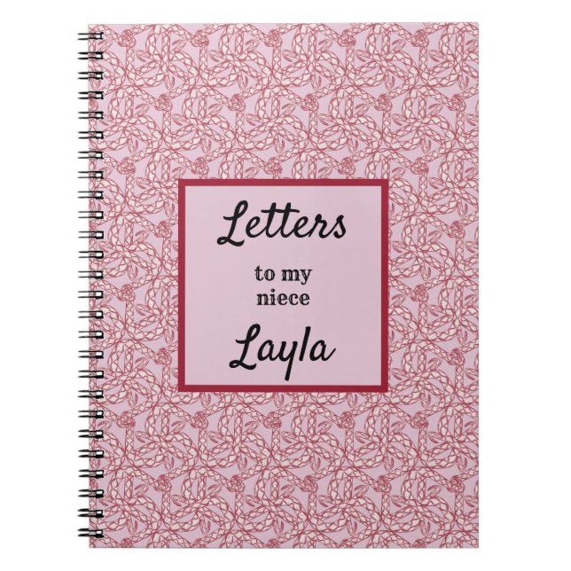 Cuaderno Cartas De Tía A Mi Novedad De Resumen Rosa (Frente)