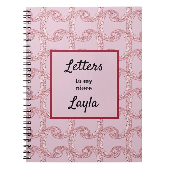 Cuaderno Cartas De Tía A Mi Novedad De Resumen Rosa (Frente)