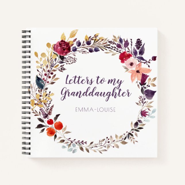 Cuaderno Cartas florales a mi nieta Keepsake (Anverso)