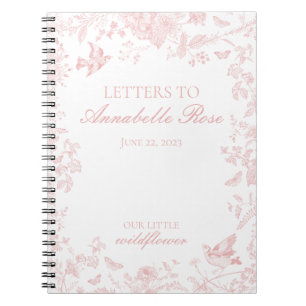 Cuaderno Cartas florales de tela rosa de Jouy a Chica de cu
