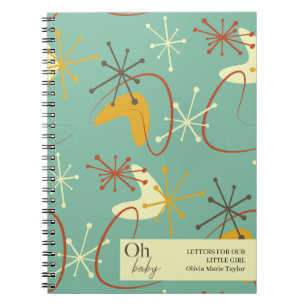Cuaderno Cartas para el bebé portátil de mediados del siglo