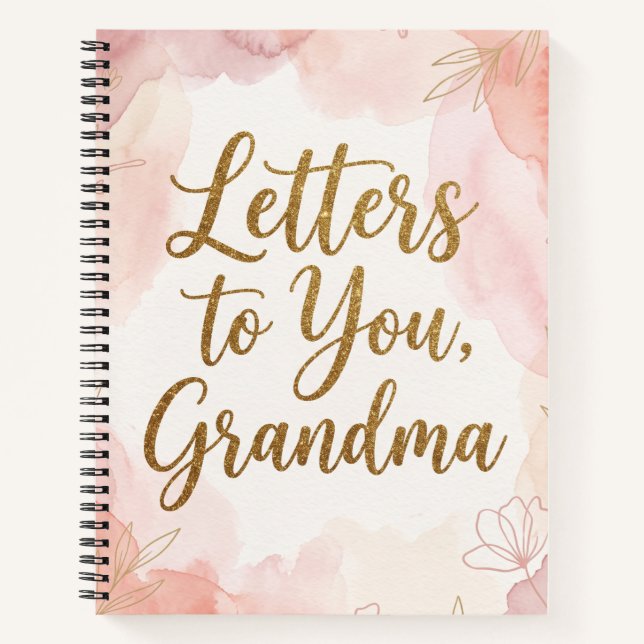 Cuaderno Cartas para ti, abuela: hermoso acuarela  (Anverso)