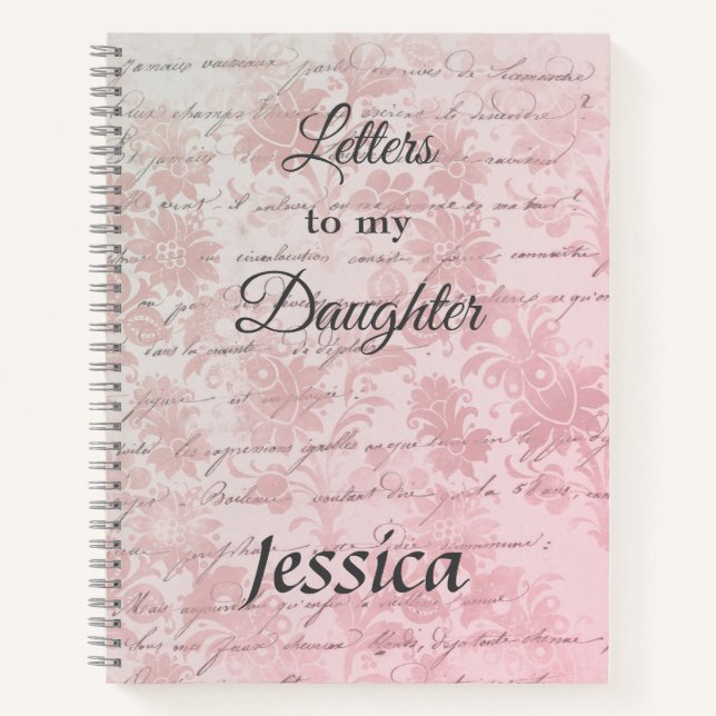 Cuaderno Cartas personalizadas a mi hija de color rosa (Anverso)